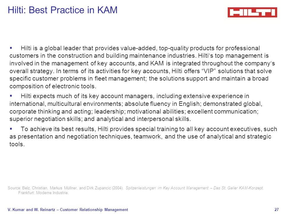 Hilti: Best Practice in KAM