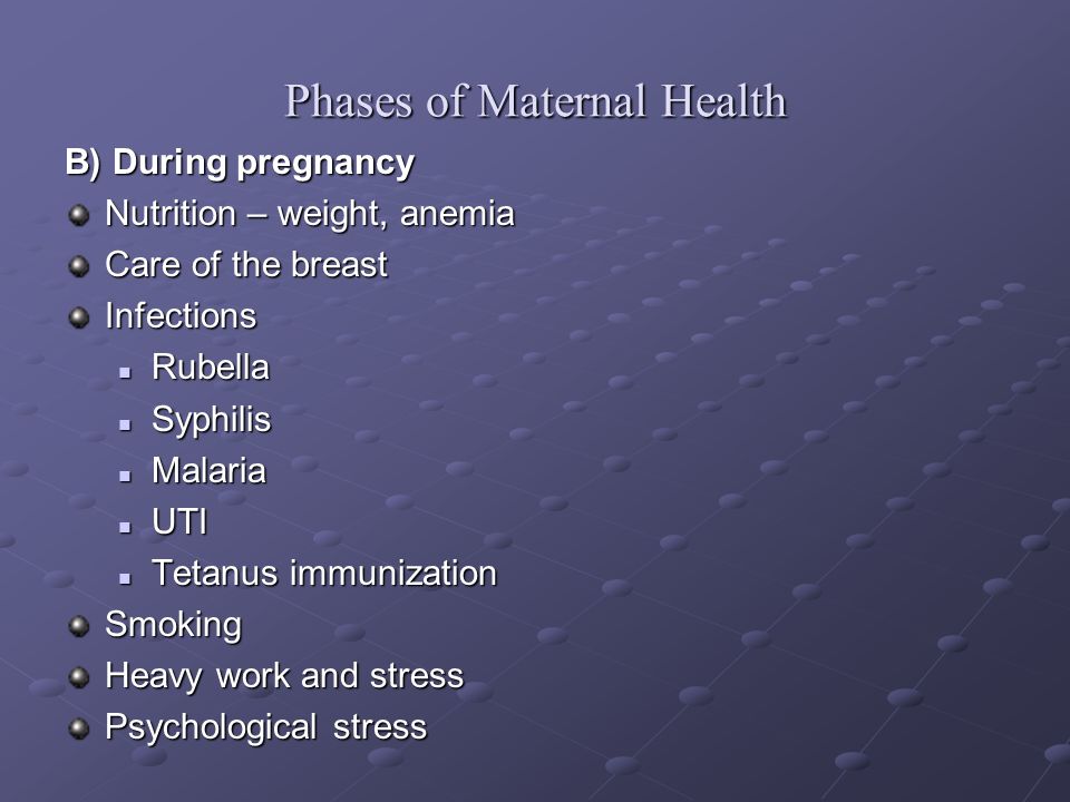 Phases of Maternal Health