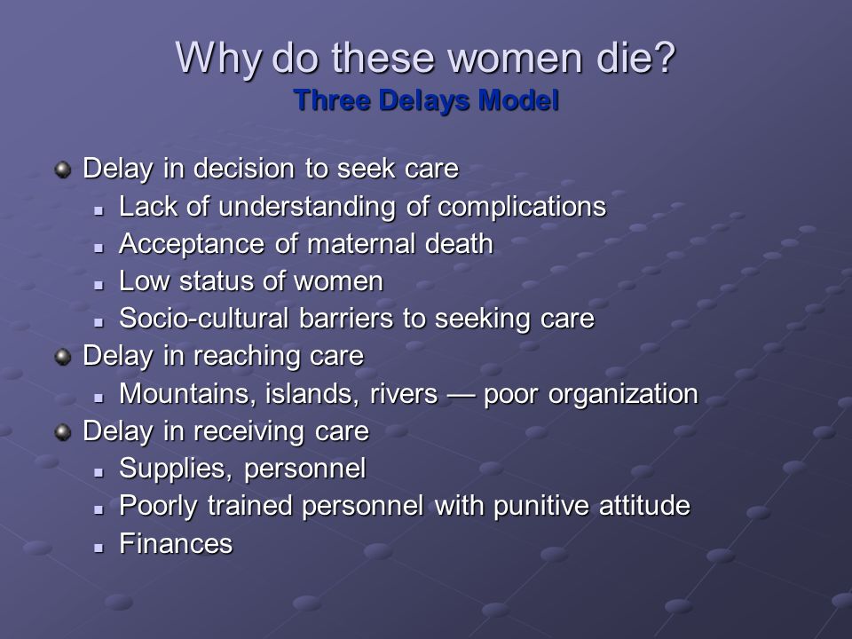 Why do these women die Three Delays Model