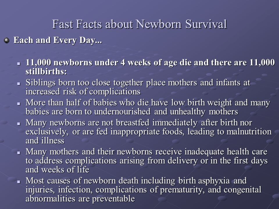 Fast Facts about Newborn Survival