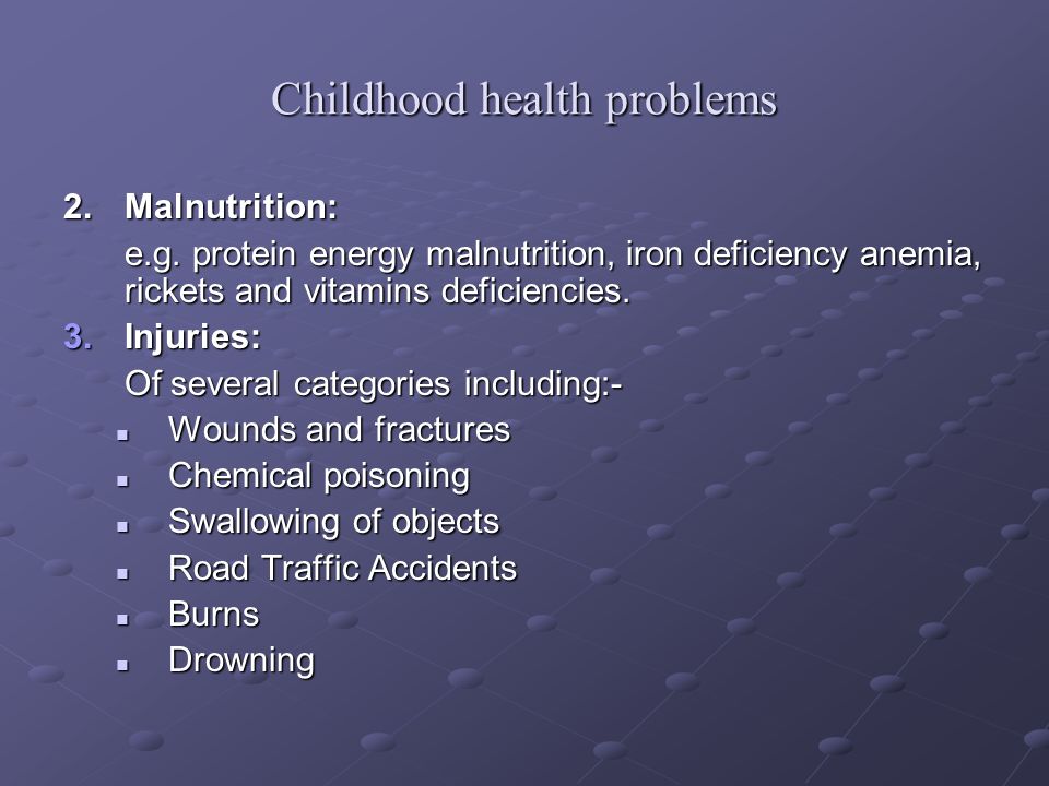 Childhood health problems