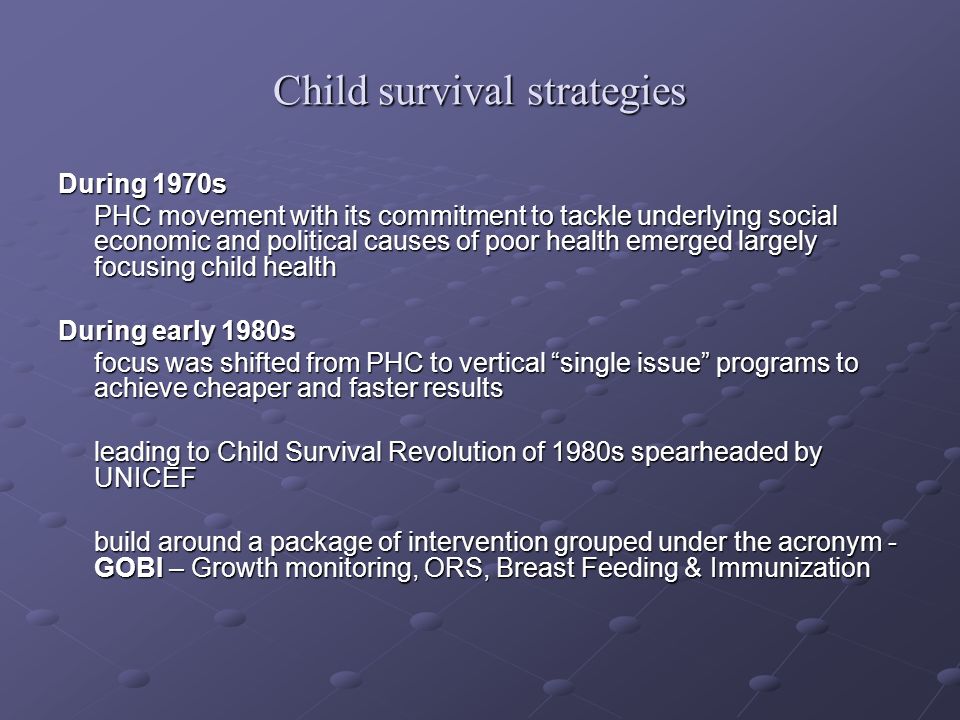 Child survival strategies