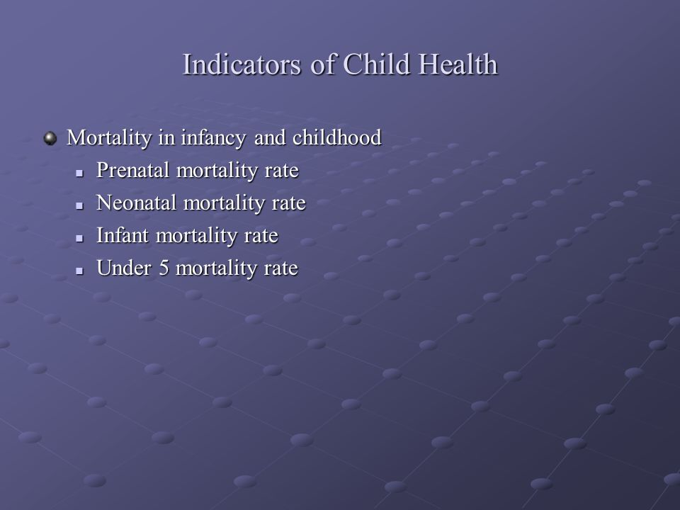 Indicators of Child Health
