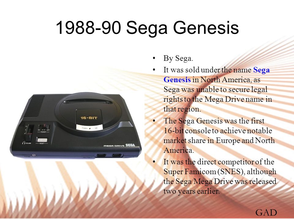 Sega Genesis GAD By Sega.