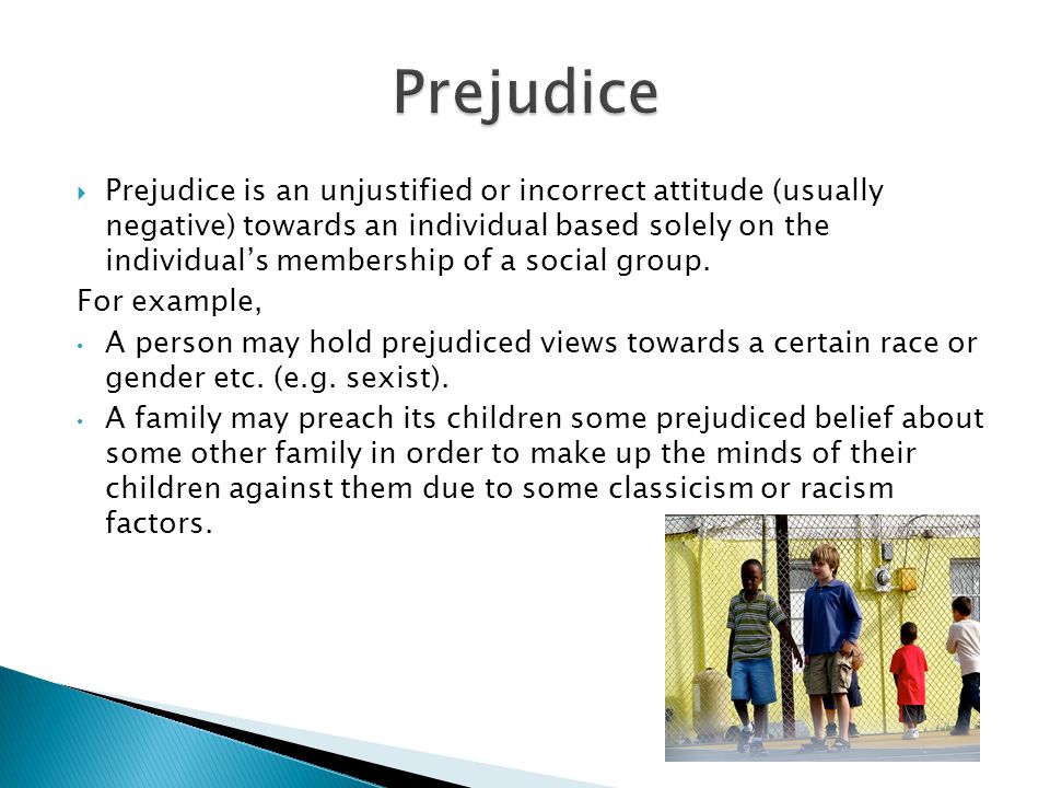 examples of prejudice