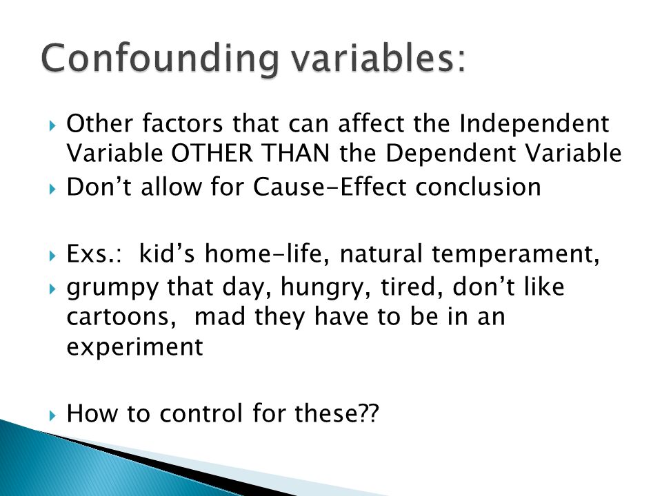 Confounding variables: