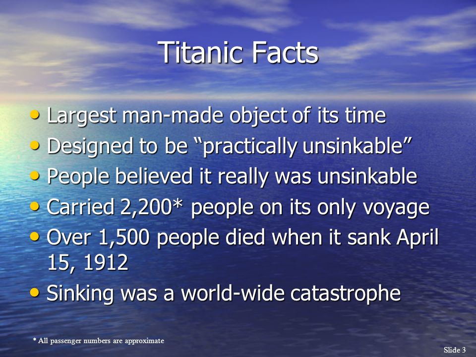 Titanic Facts Titanic Was An Ocean Liner Ppt Download