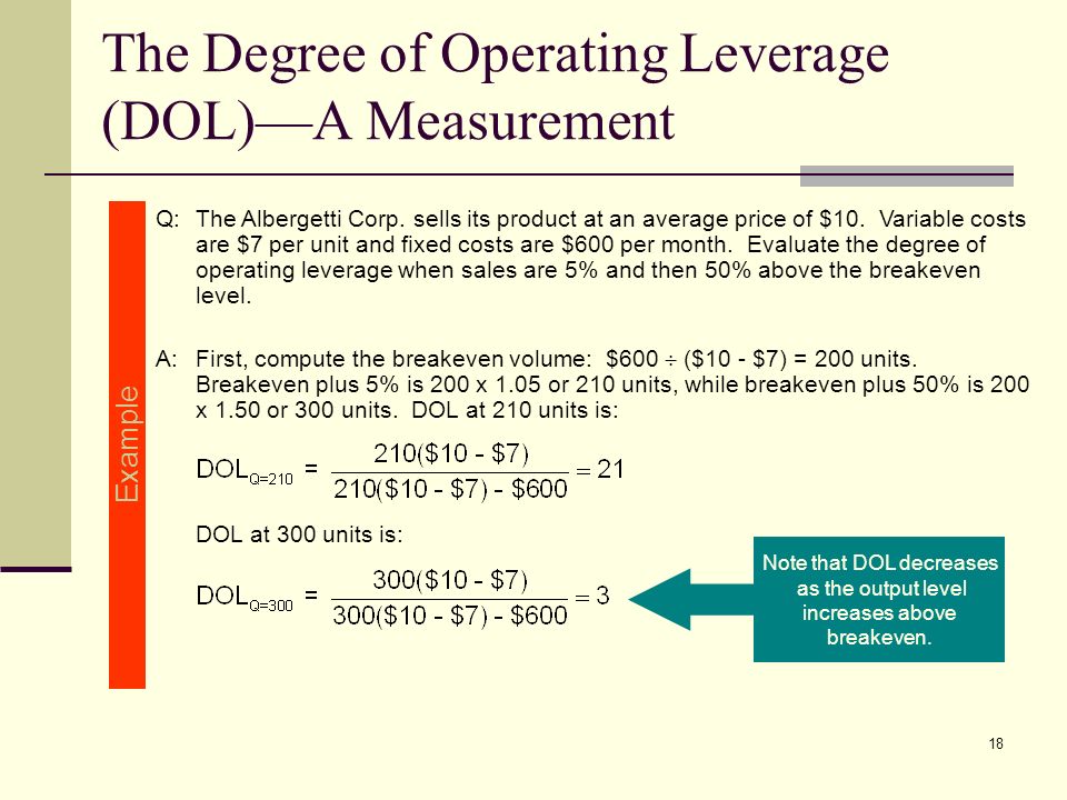 degree of combined leverage