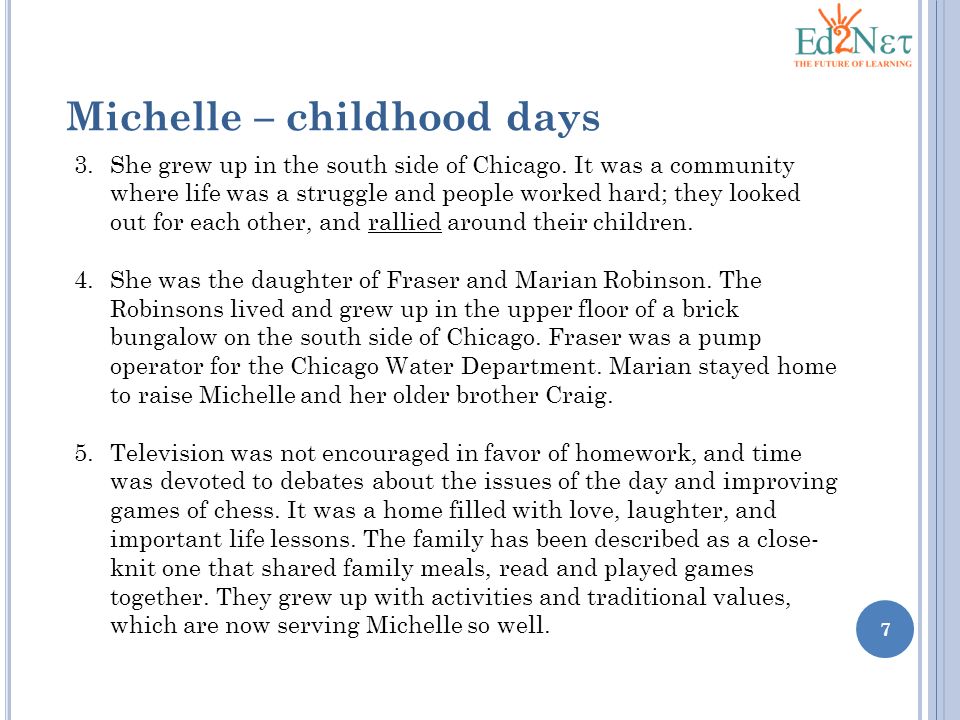 Michelle – childhood days