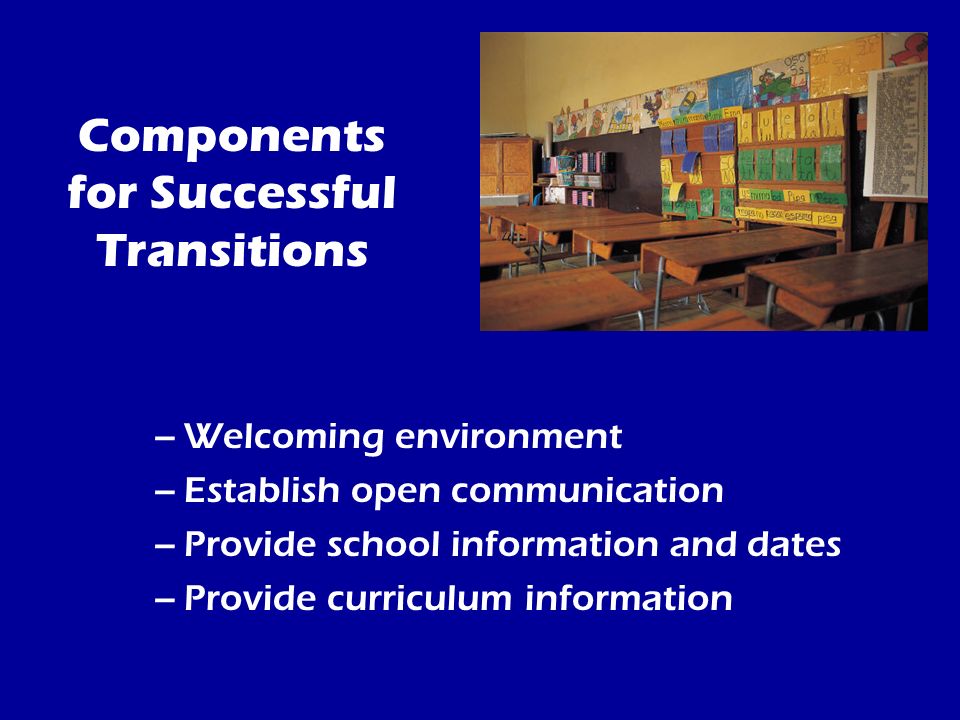 Components for Successful Transitions