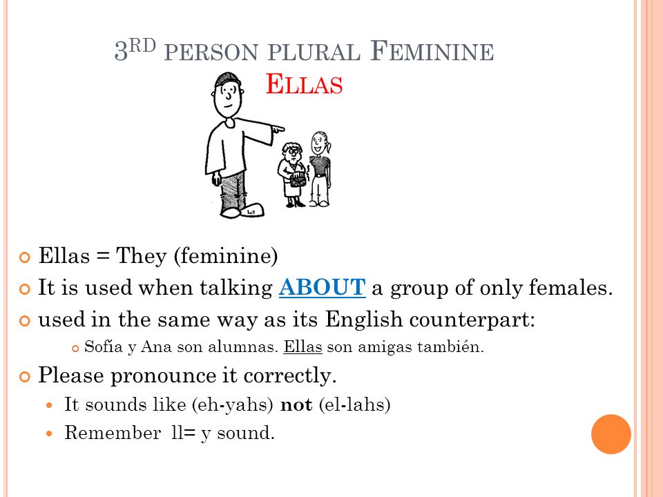 3rd person plural Feminine Ellas