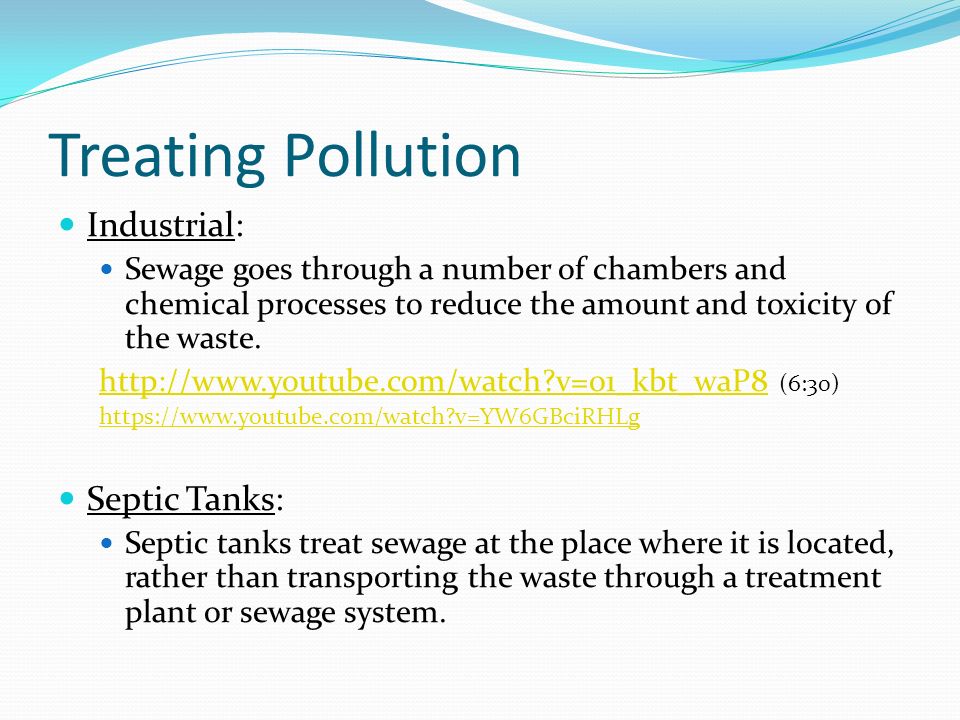 Treating Pollution Industrial: Septic Tanks: