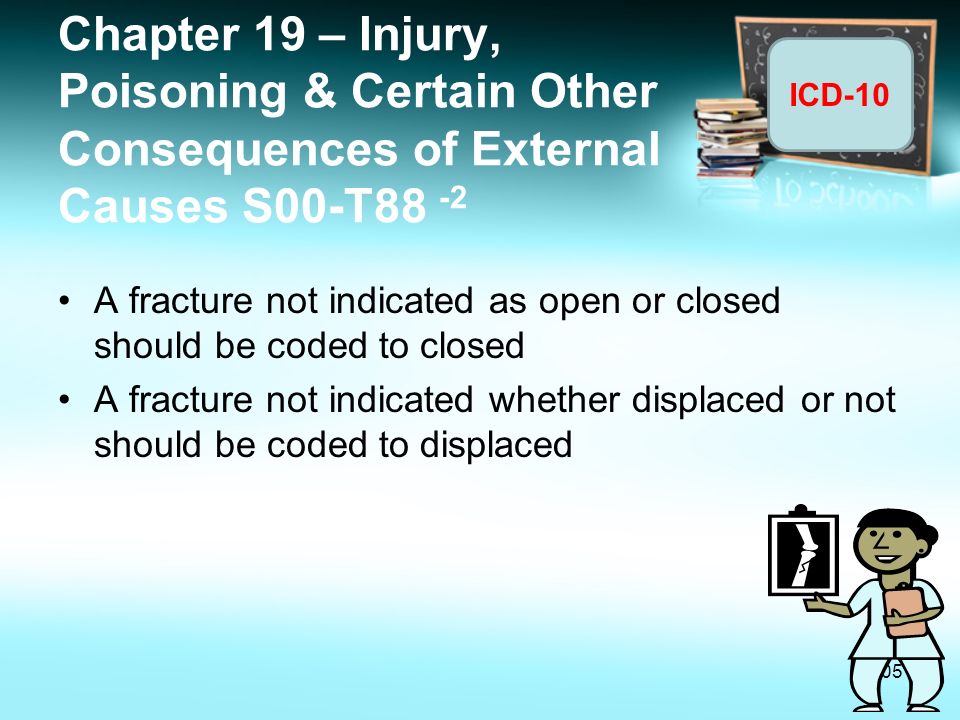 Chapter 19 – Injury, Poisoning & Certain Other Consequences of External Causes S00-T88 -2