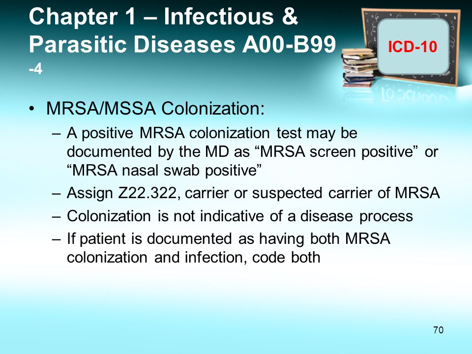 Chapter 1 – Infectious & Parasitic Diseases A00-B99 -4