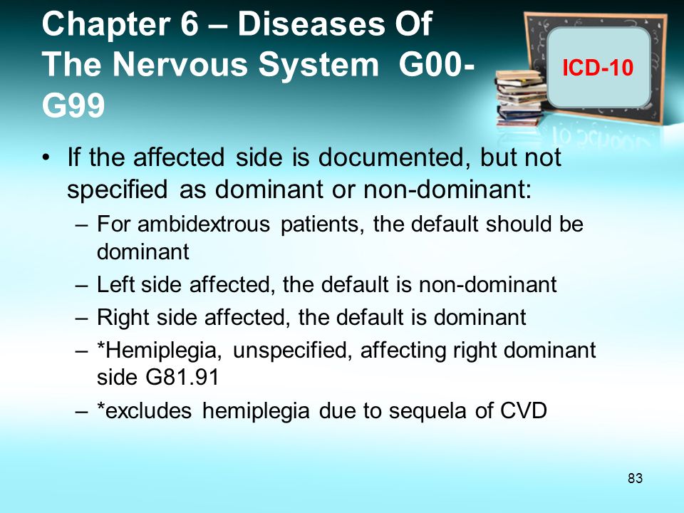 Chapter 6 – Diseases Of The Nervous System G00-G99