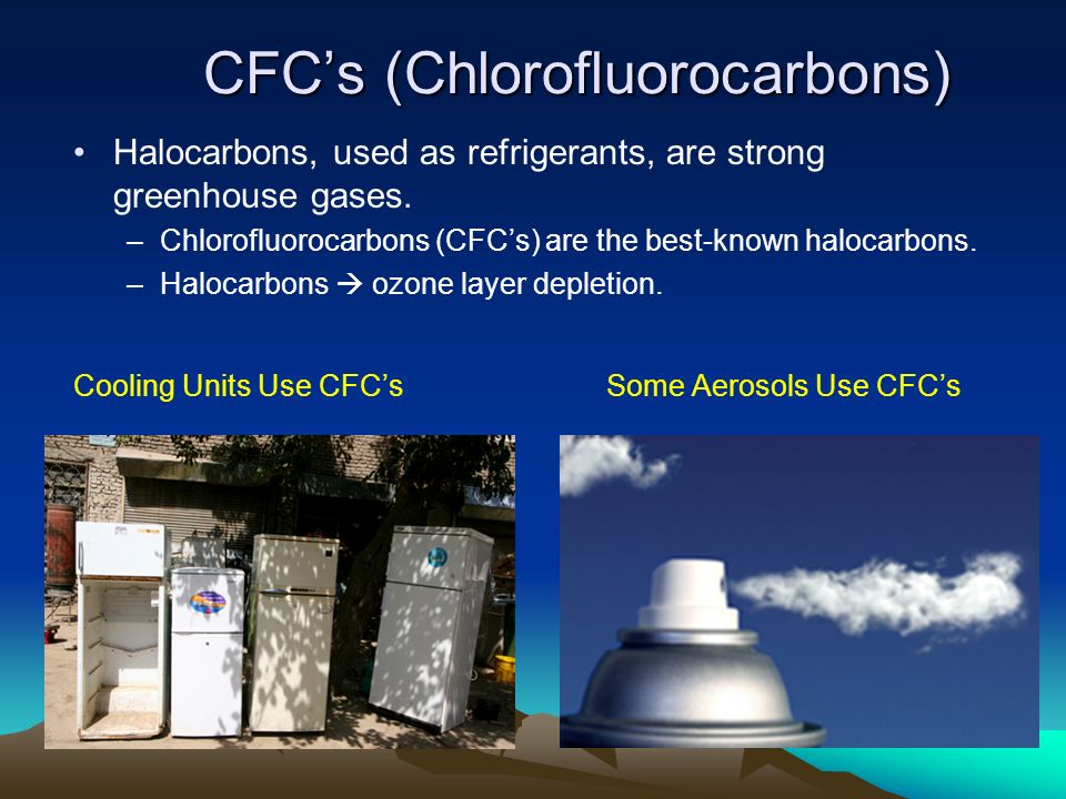 CFC’s (Chlorofluorocarbons)
