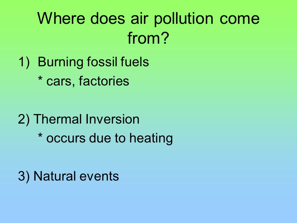 Where does air pollution come from