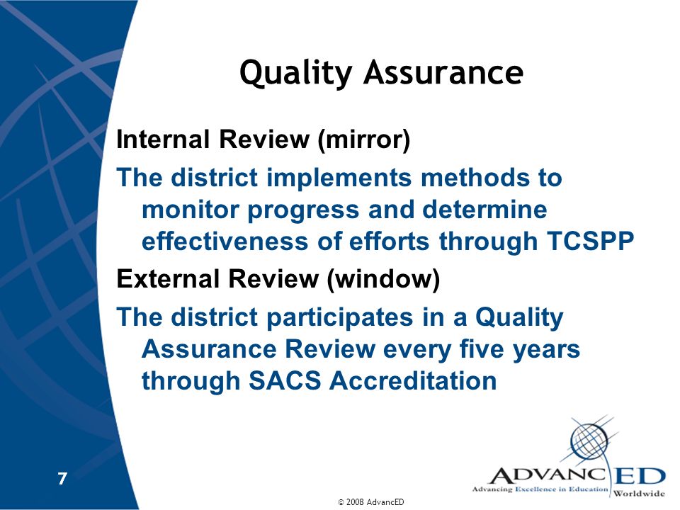 Quality Assurance Internal Review (mirror)
