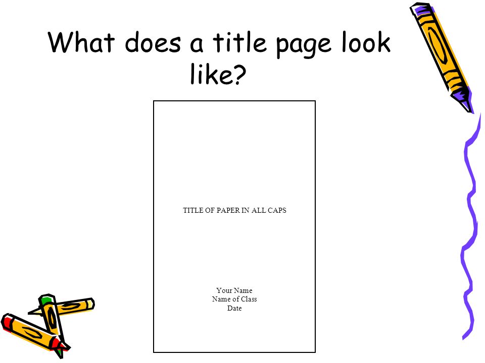 What does a title page look like