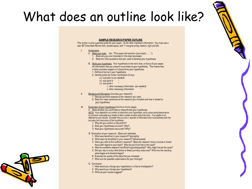 What does an outline look like