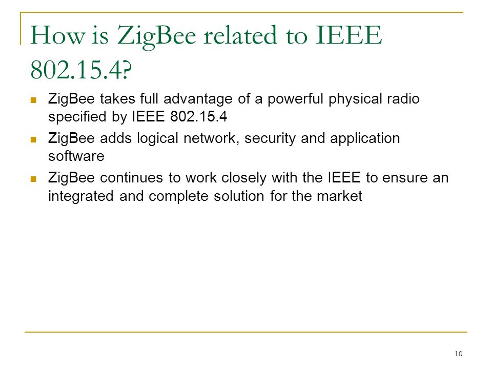How is ZigBee related to IEEE