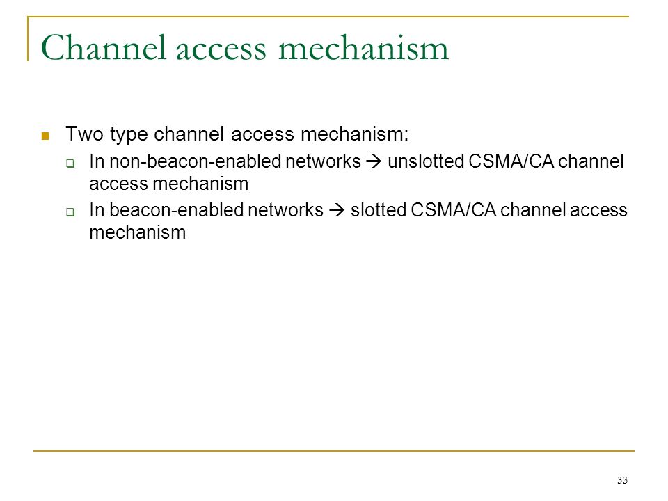 Channel access mechanism