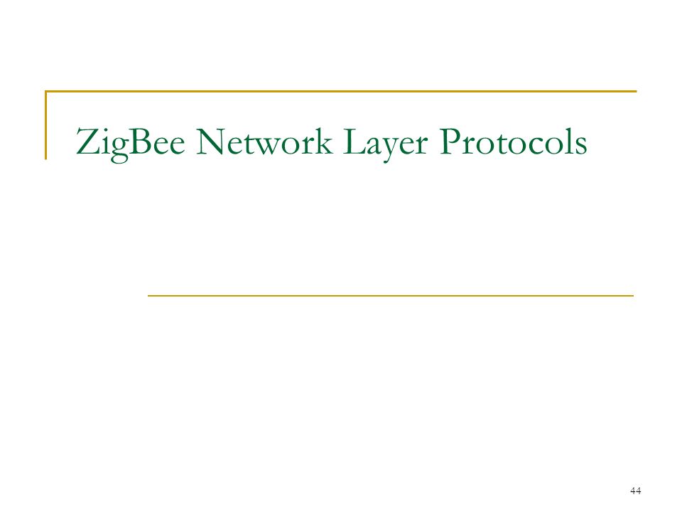 ZigBee Network Layer Protocols