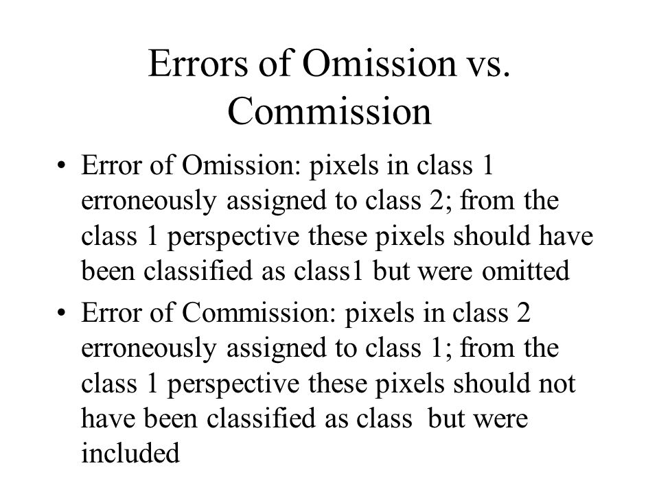 error of omission vs commission