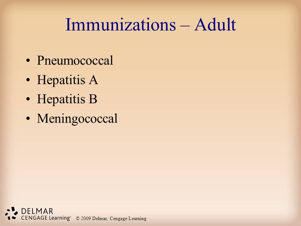 Immunizations – Adult Pneumococcal Hepatitis A Hepatitis B