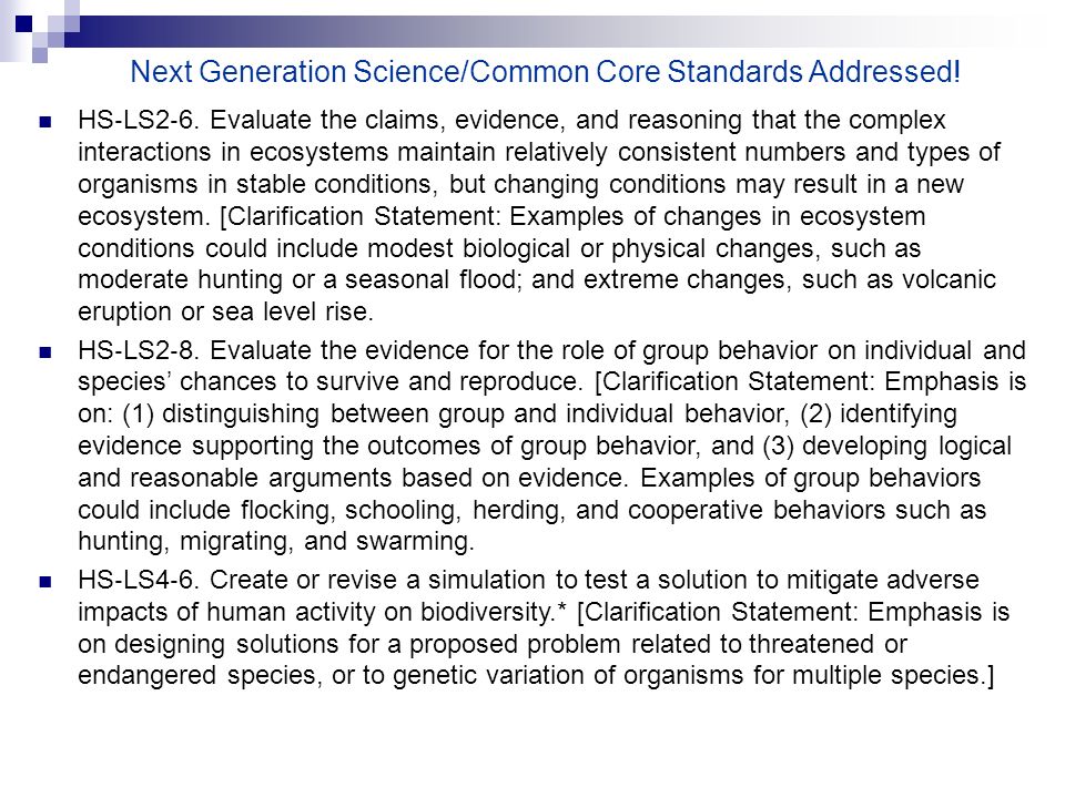 Next Generation Science/Common Core Standards Addressed!