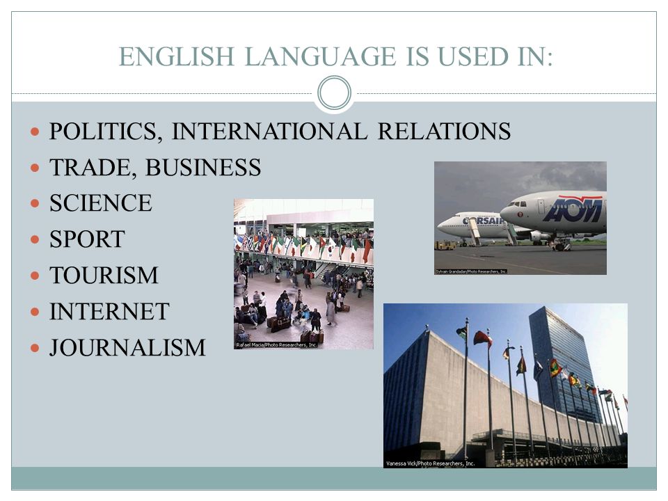 ENGLISH LANGUAGE IS USED IN: