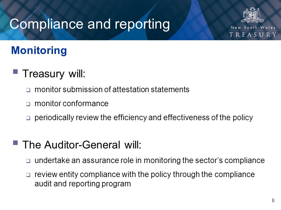 Compliance and reporting
