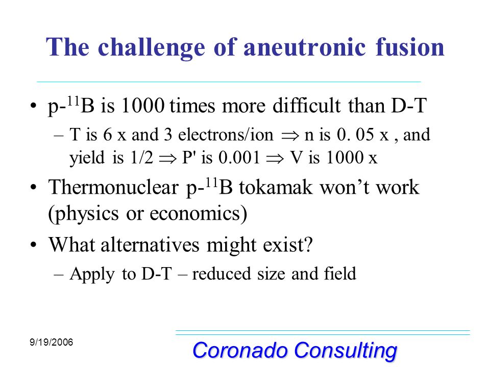 The challenge of aneutronic fusion
