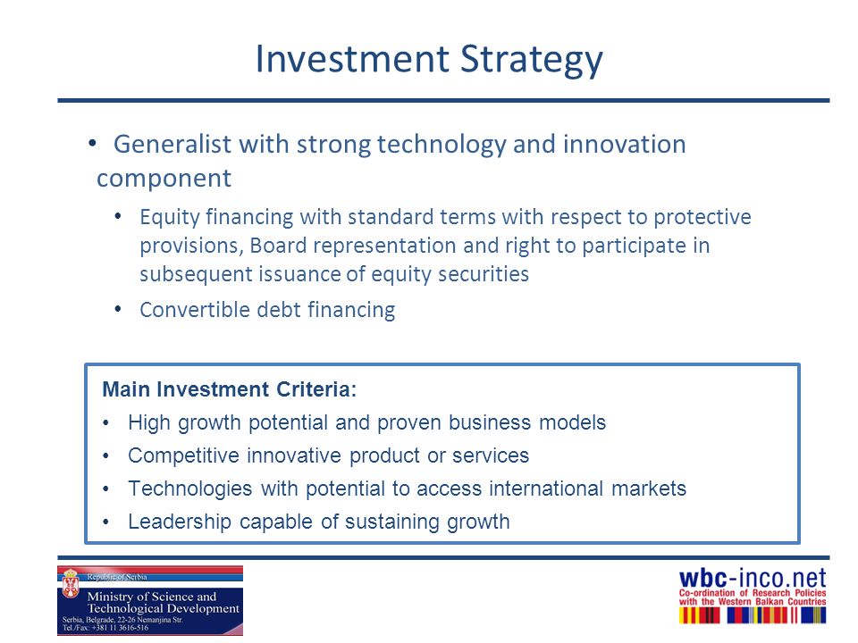 Investment Strategy Generalist with strong technology and innovation component.