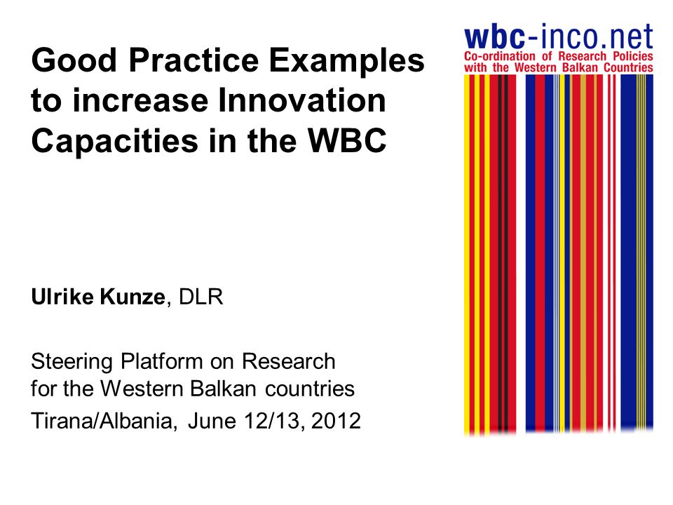 Good Practice Examples to increase Innovation Capacities in the WBC