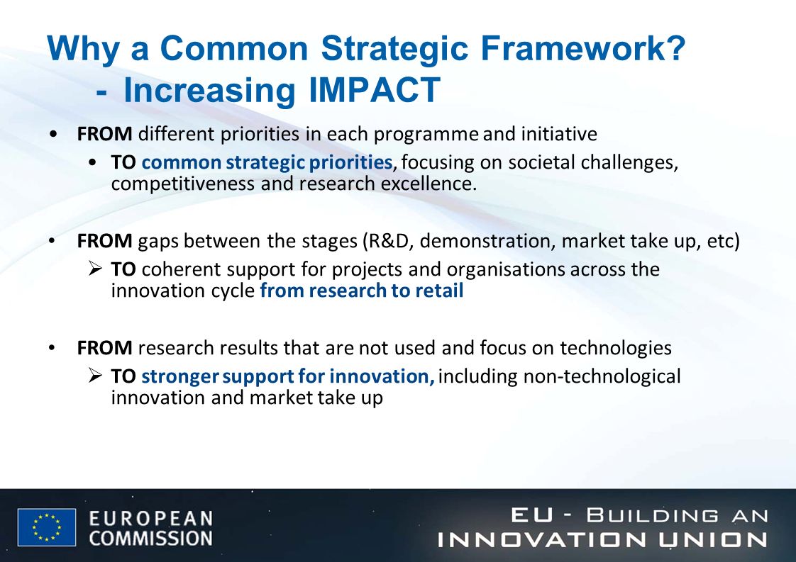 Why a Common Strategic Framework - Increasing IMPACT
