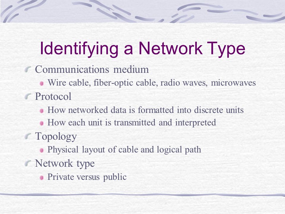 Identifying a Network Type