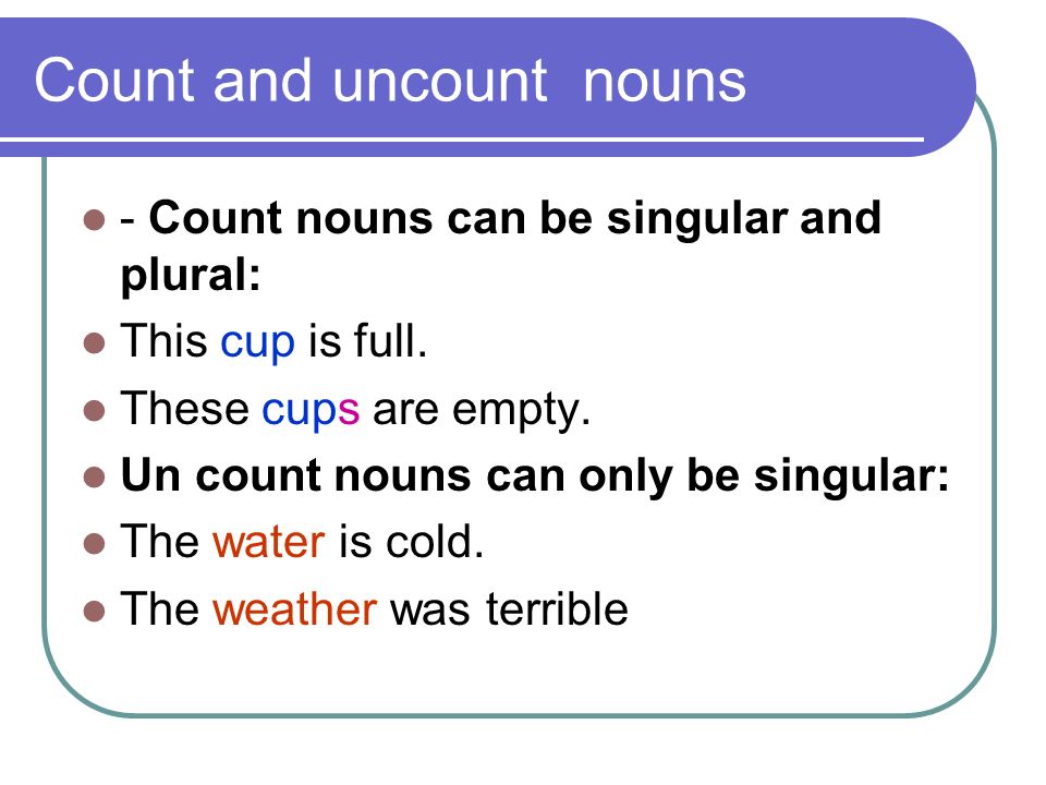 Count and uncount nouns