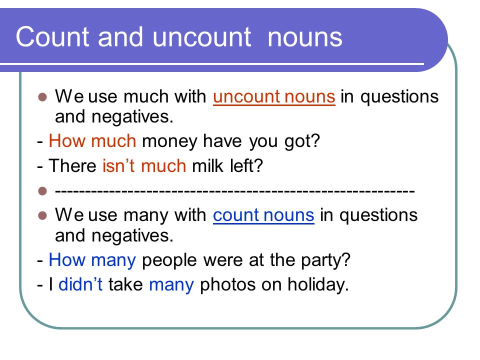 Count and uncount nouns