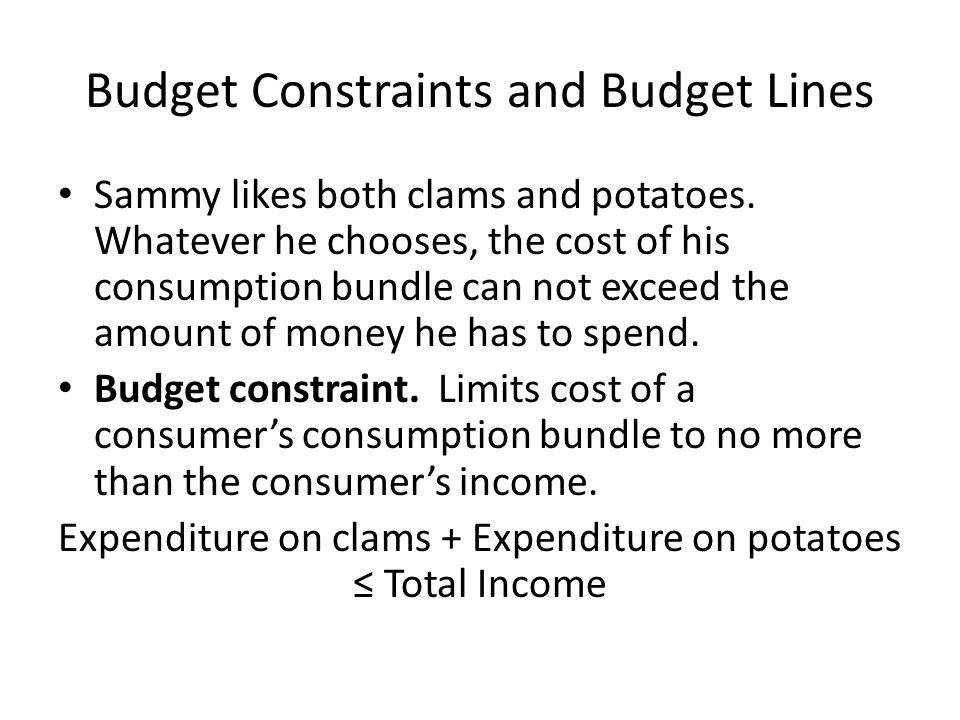 Budget Constraints and Budget Lines