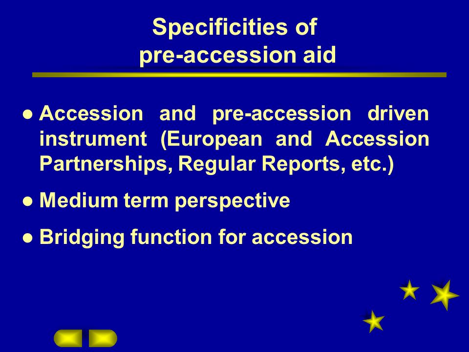 Specificities of pre-accession aid
