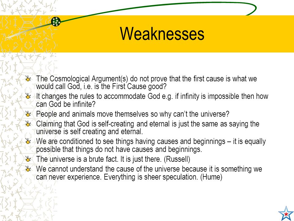 cosmological argument strengths and weaknesses