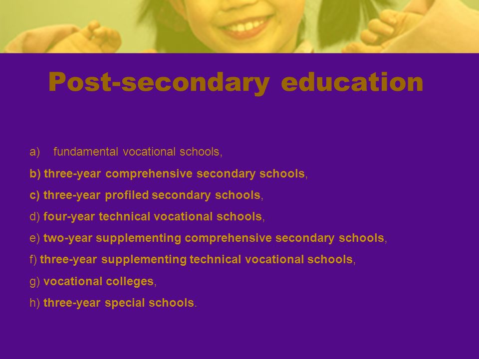 Post-secondary education