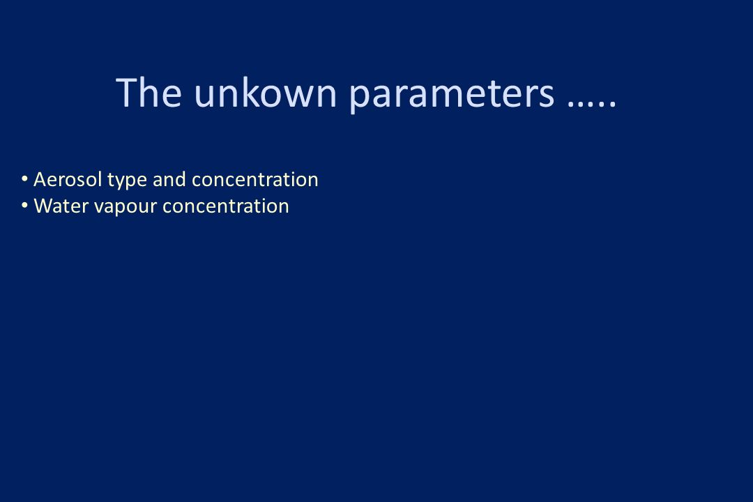 The unkown parameters …..