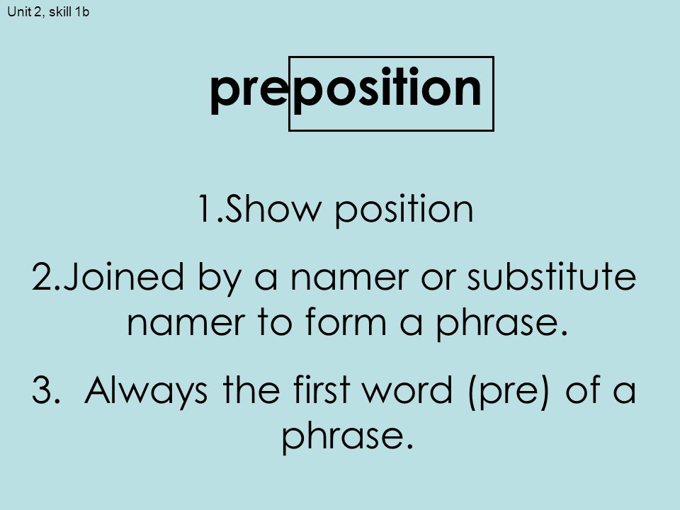 preposition Show position