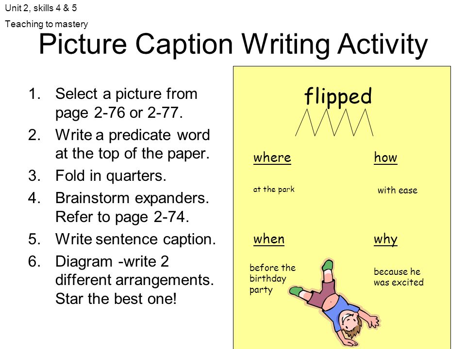 Picture Caption Writing Activity