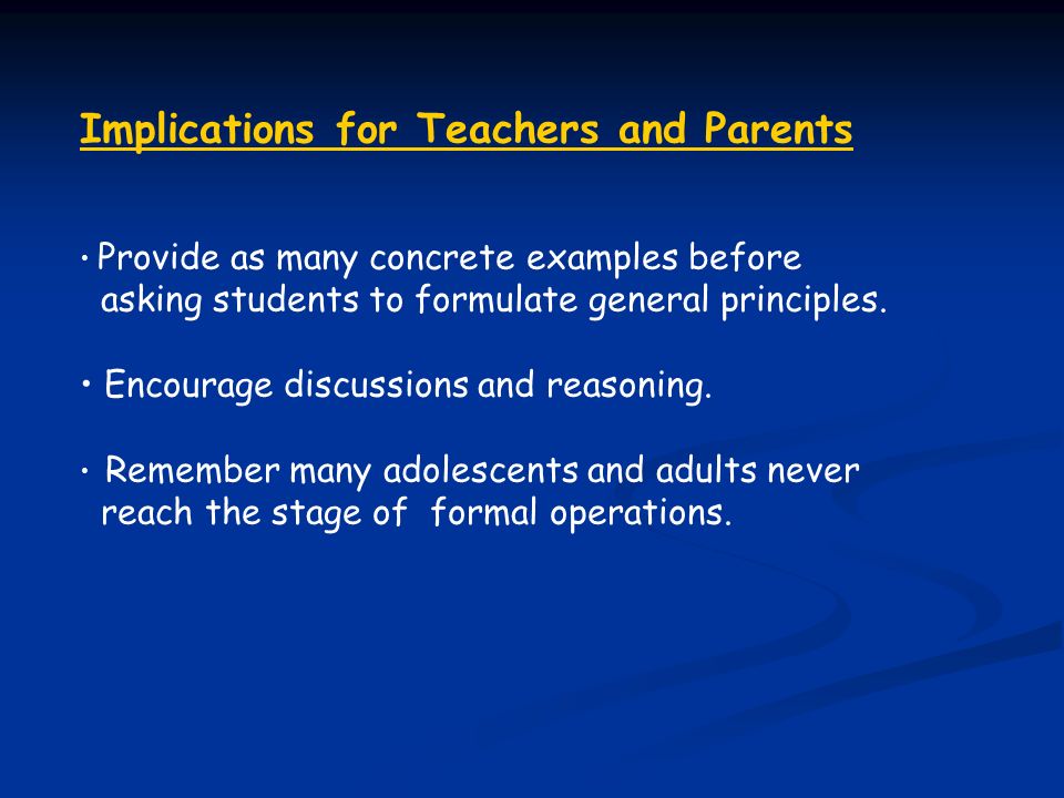 Implications for Teachers and Parents