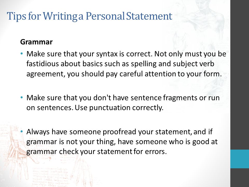 how to make a good personal statement