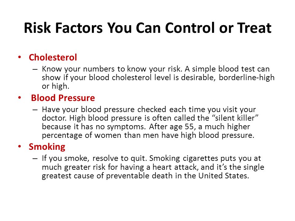 Risk Factors You Can Control or Treat