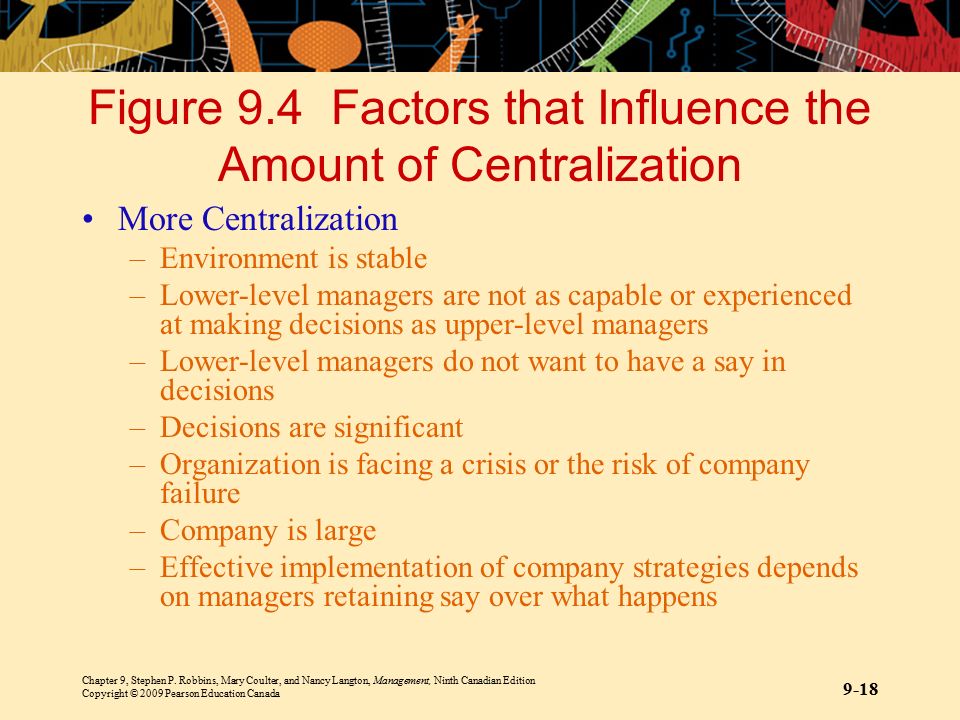 Figure 9.4 Factors that Influence the Amount of Centralization